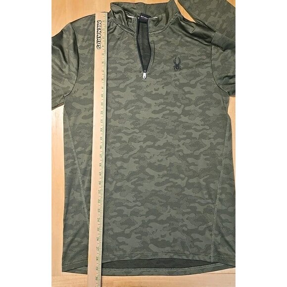 Spyder Active Pro WEB 1/4 Zip Mens Approximate Medium Green Camo Mesh - Picture 7 of 9